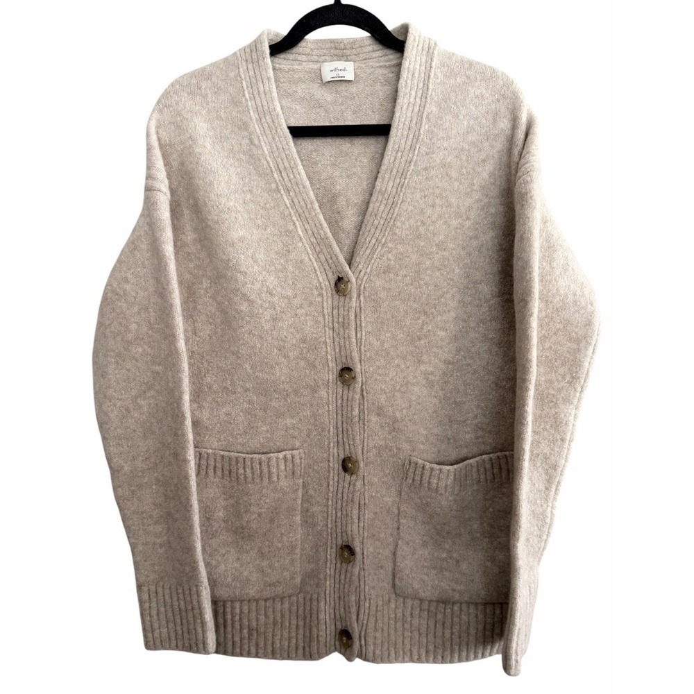 Aritzia Wilfred "Nook" Cardigan Speckled Nomad Taupe Women's Size XS